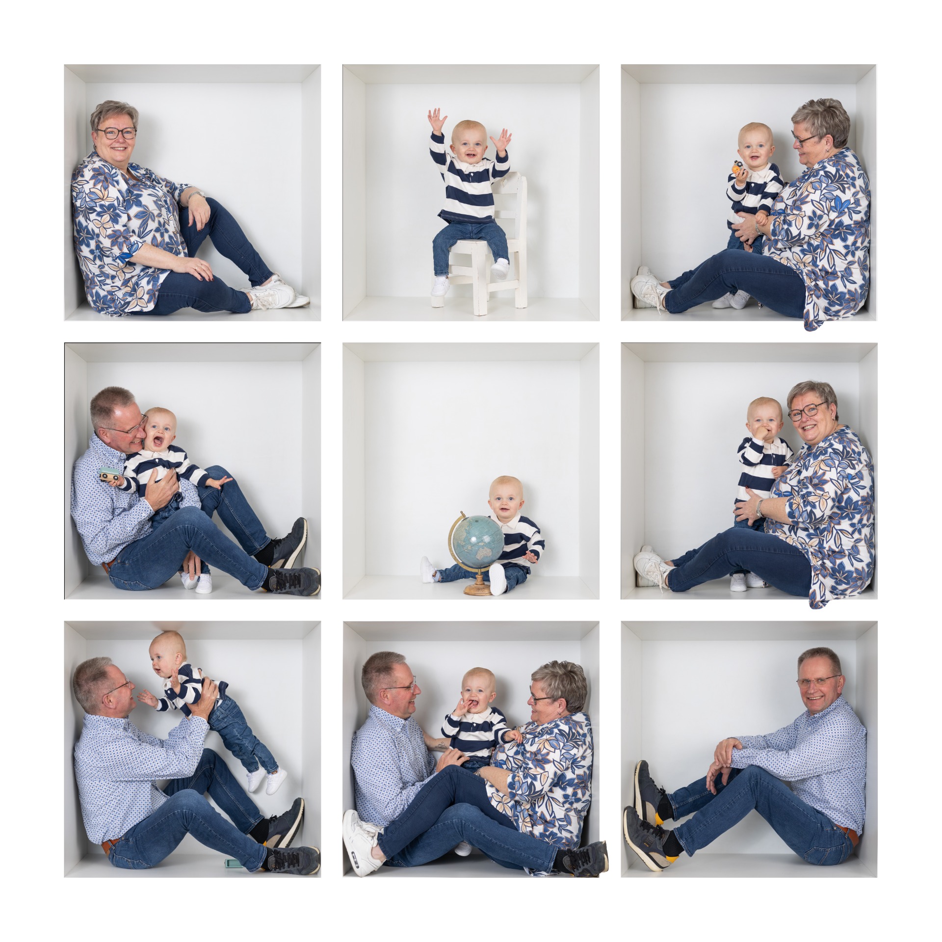 Foto in een box met opa en oma